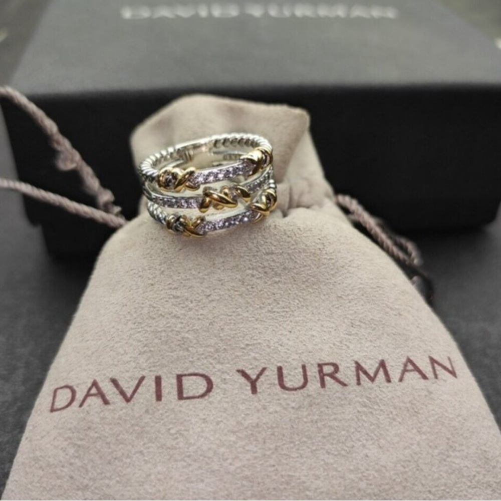 David Yurman Two-Tone Cable Ring sz8